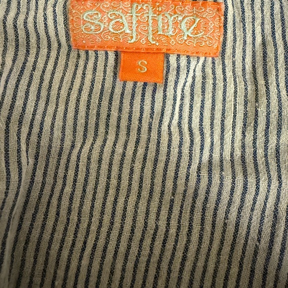 Striped Embroidered Women's cotton Top - Picture 4 of 5